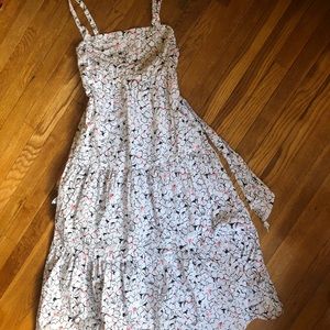 Zara floral white dress